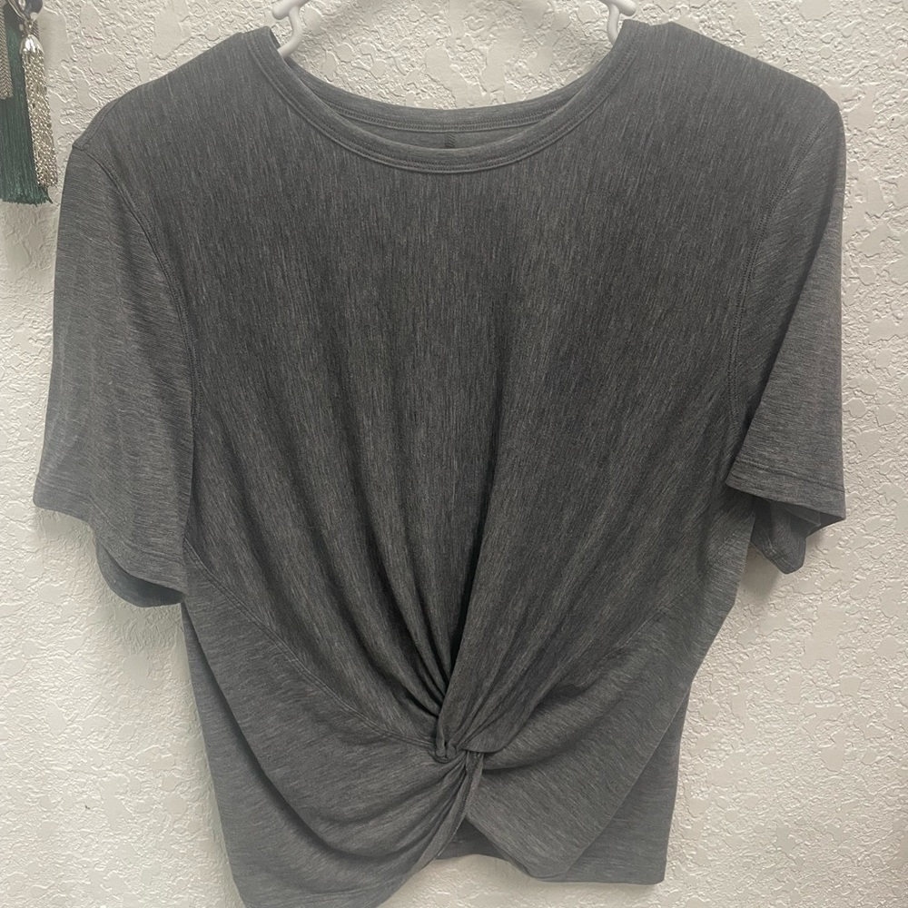 Lululemon Gray Knot Front Women's short sleeve Top